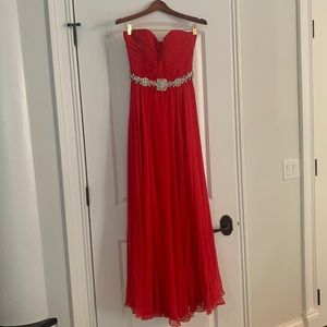 Jovani gown with rhinestone waistband
